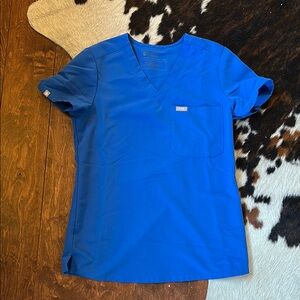 Figs Royal Blue Catarina Scrub Top